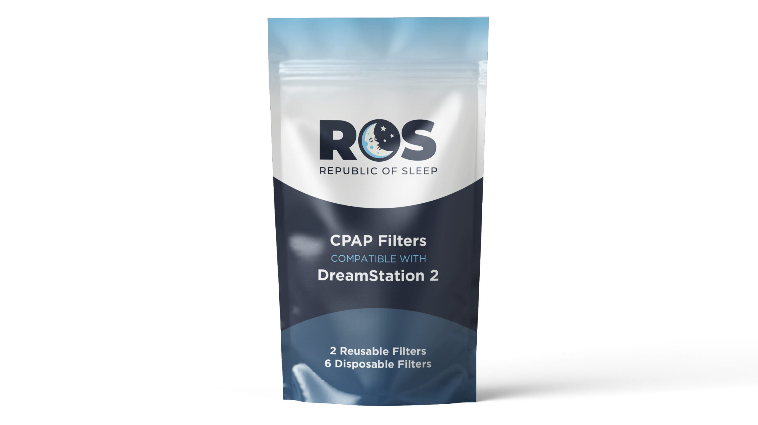 Republic of Sleep stand-up pouch package of CPAP filters